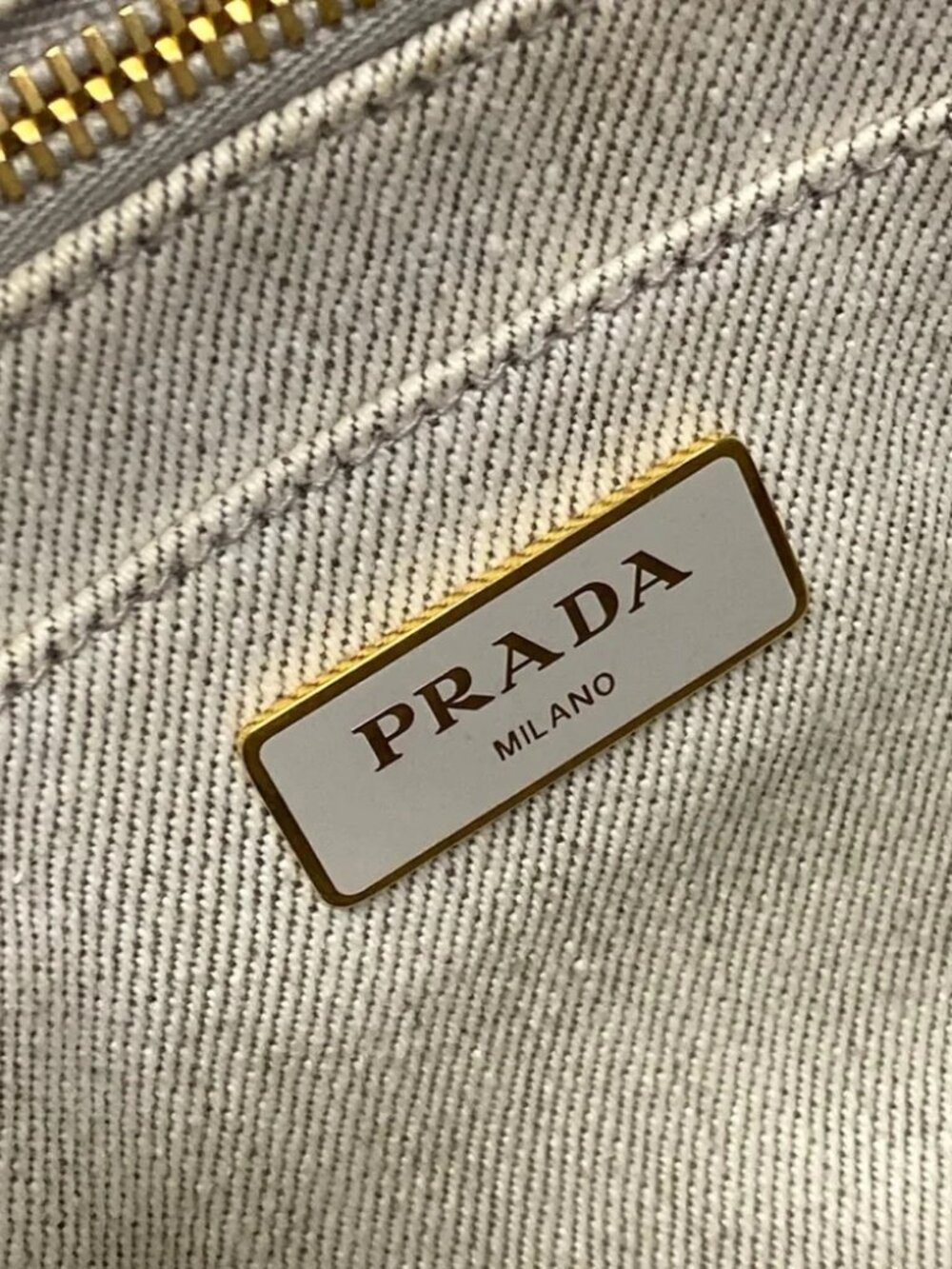 PRADA CANAPA Cream Canvas Tote Bag - Picture 13 of 14